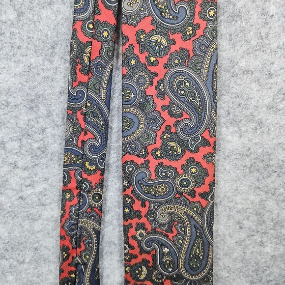 Robert Talbott Jarrod's Necktie Red & Blue Paisley Silk Hand Sewn & Printed 3x57 - Picture 1 of 9